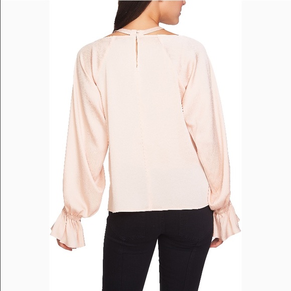 NWT 1. State Blush Bell Sleeve Blouse w/ Neckline - Picture 3 of 3